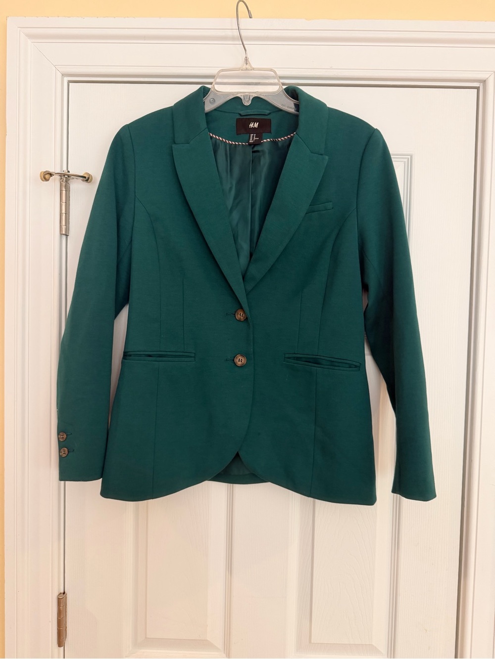 Ladies Size 12 "H&M" Emerald Green Tailored Blazer GUC